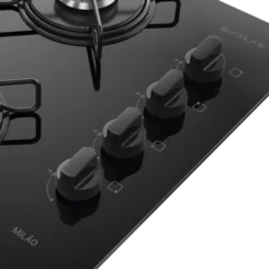Fogão Cooktop 4 bocas Gás Milão Preto - Atlas