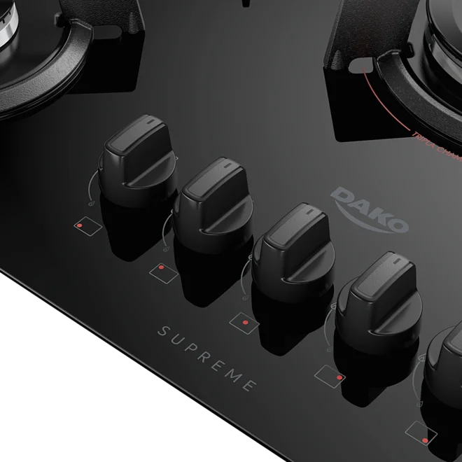 Fogão Cooktop 5B Supreme Preto Dako