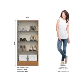 Roupeiro Multiuso 2 Portas B14-221 Cinamomo / Off White - Henn
