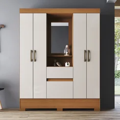 Roupeiro 4 Portas 2 Gavetas BS07-221 Cinamomo / Off White -Henn