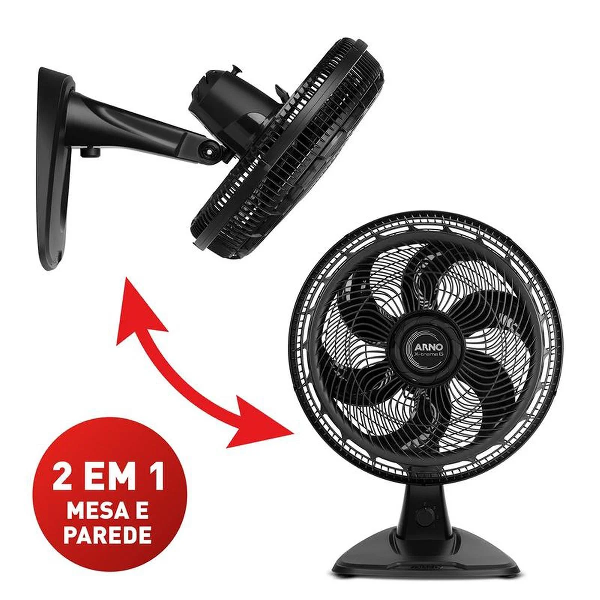 Ventilador de Mesa e Parede Arno X-Treme 6 VE60 40cm 140W 127V Preto - AP / MT
