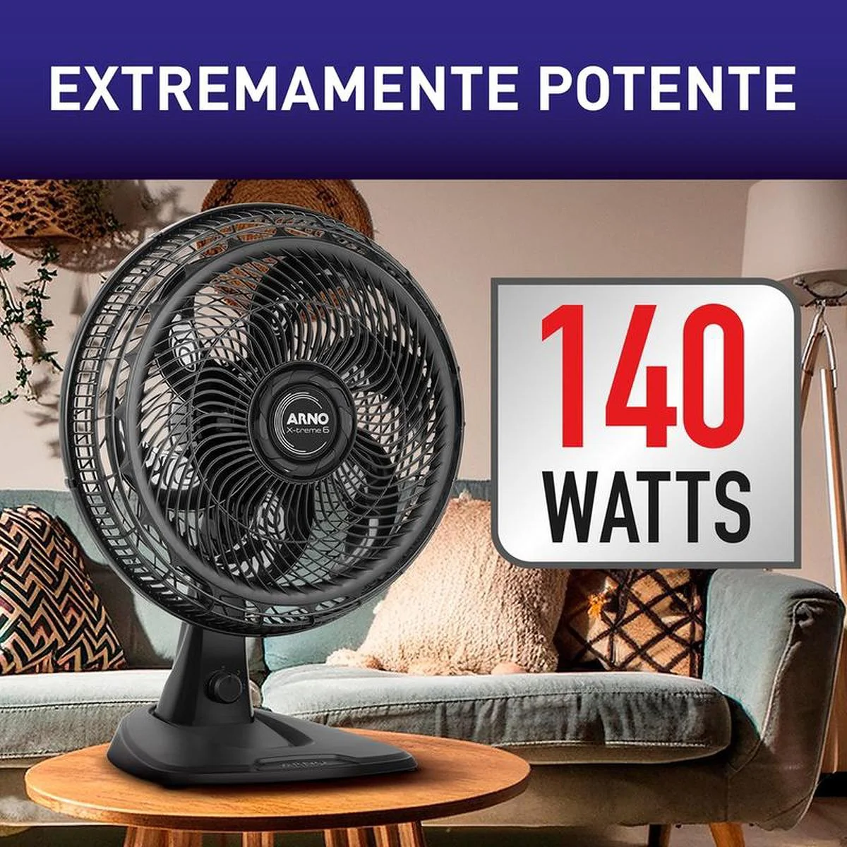 Ventilador de Mesa e Parede Arno X-Treme 6 VE60 40cm 140W 127V Preto - AP / MT