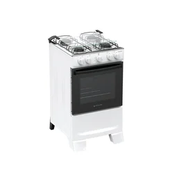 Fogão Atlas Coliseum Plus 4 Bocas Branco Mesa Inox Forno 50L - AP / MT