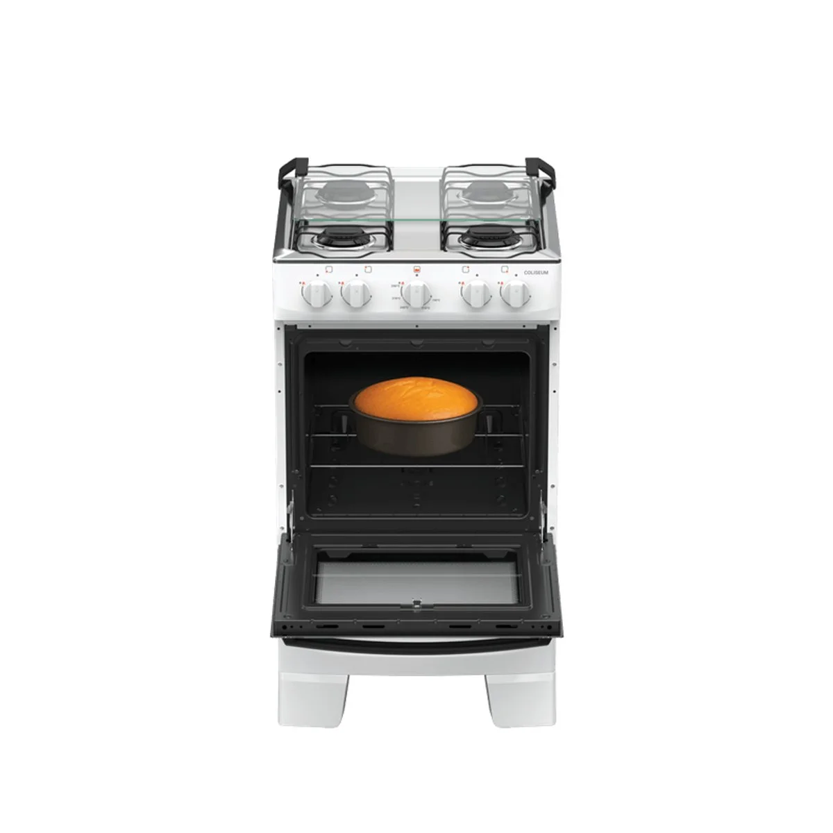 Fogão Atlas Coliseum Plus 4 Bocas Branco Mesa Inox Forno 50L - AP / MT