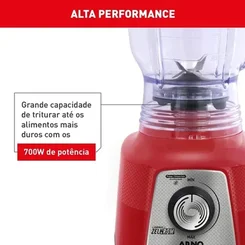 Liquidificador Arno Power Mix Limpa Fácil 700W Vermelho LQ36 - AP / MT