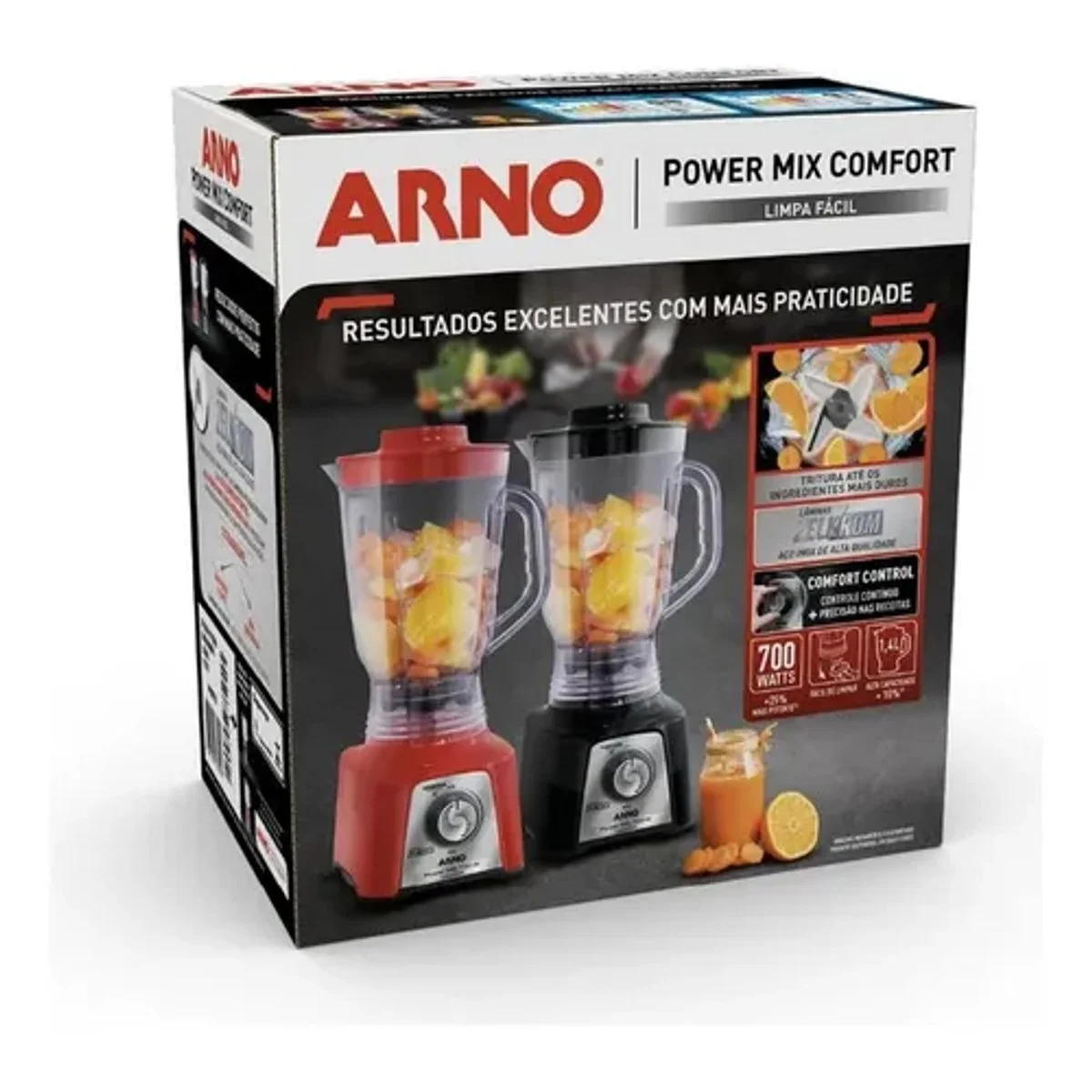 Liquidificador Arno Power Mix Limpa Fácil 700W Vermelho LQ36 - AP / MT