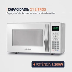 Micro-ondas Mondial MO-01-21-W 21L 1200W Branco 127V - AP / MT