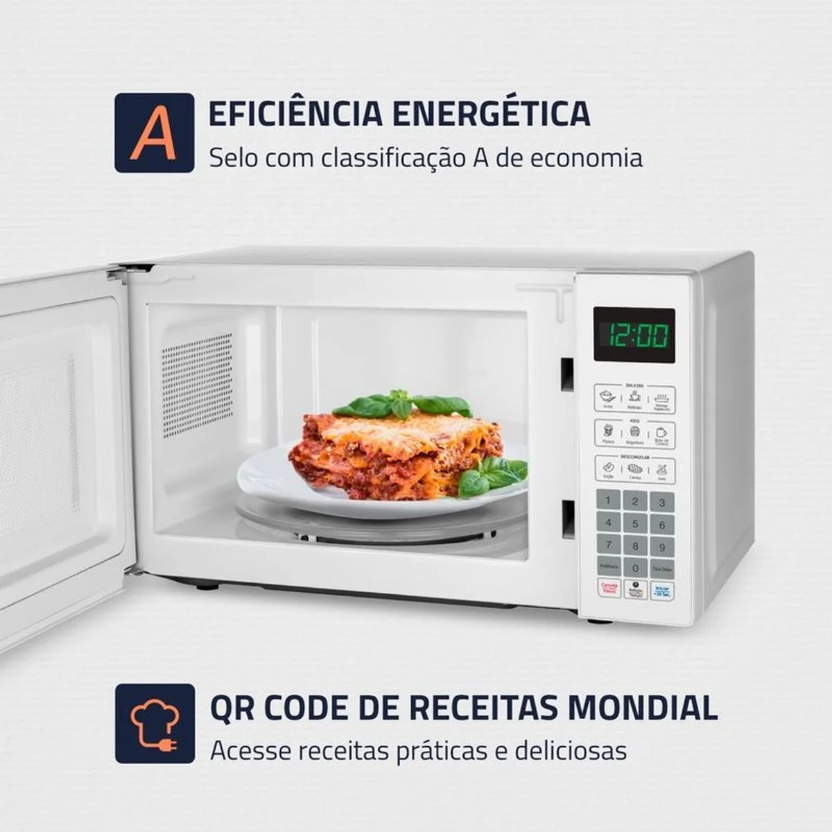Micro-ondas Mondial MO-01-21-W 21L 1200W Branco 127V - AP / MT