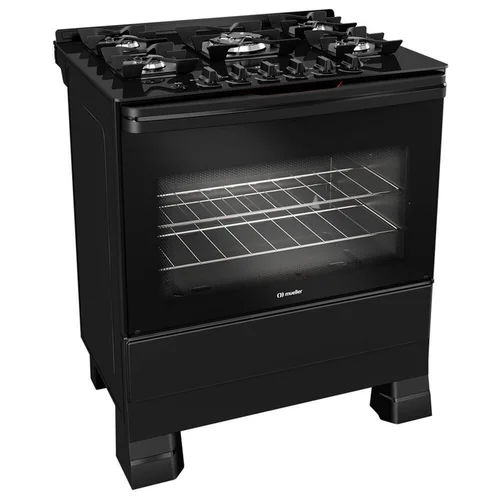 Fogão Mueller MFV5BF 5 Bocas Preto Fosco com Mesa de Vidro - AP / MT