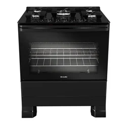 Fogão Mueller MFV5BF 5 Bocas Preto Fosco com Mesa de Vidro - AP / MT