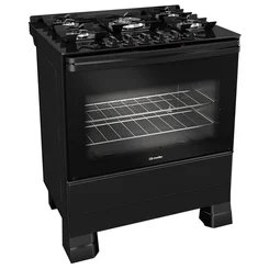Fogão Mueller MFV5BF 5 Bocas Preto Fosco com Mesa de Vidro - AP / MT