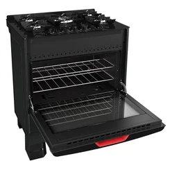 Fogão Mueller MFV5BF 5 Bocas Preto Fosco com Mesa de Vidro - AP / MT