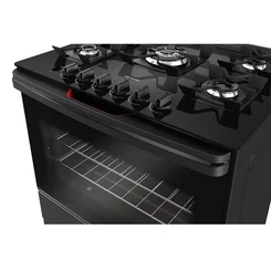 Fogão Mueller MFV5BF 5 Bocas Preto Fosco com Mesa de Vidro - AP / MT