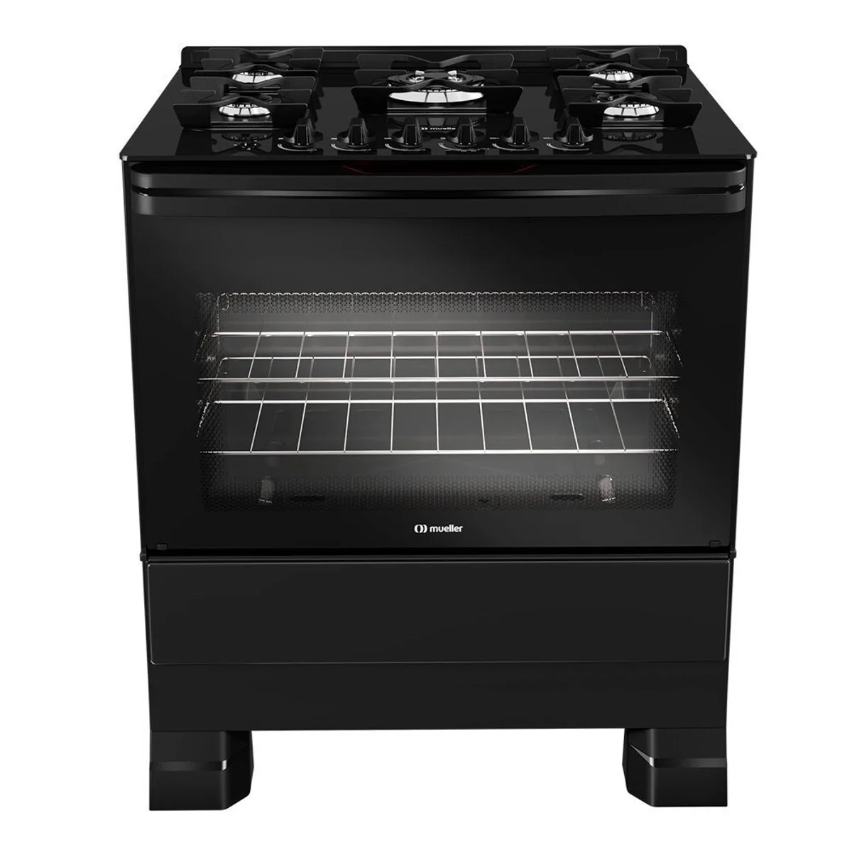 Fogão Mueller MFV5BF 5 Bocas Preto Fosco com Mesa de Vidro - AP / MT