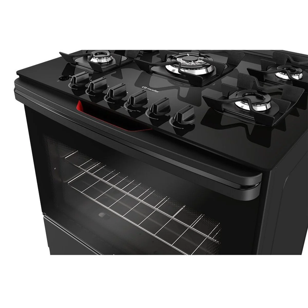 Fogão Mueller MFV5BF 5 Bocas Preto Fosco com Mesa de Vidro - AP / MT