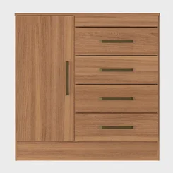 Cômoda Montevidéu 4 Gavetas 1 Porta com Pés Amêndola Touch - AP / MT