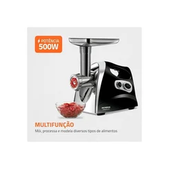 Moedor de Carne Elétrico Mondial Premium MC-03 500W 127V Preto Inox - AP / MT