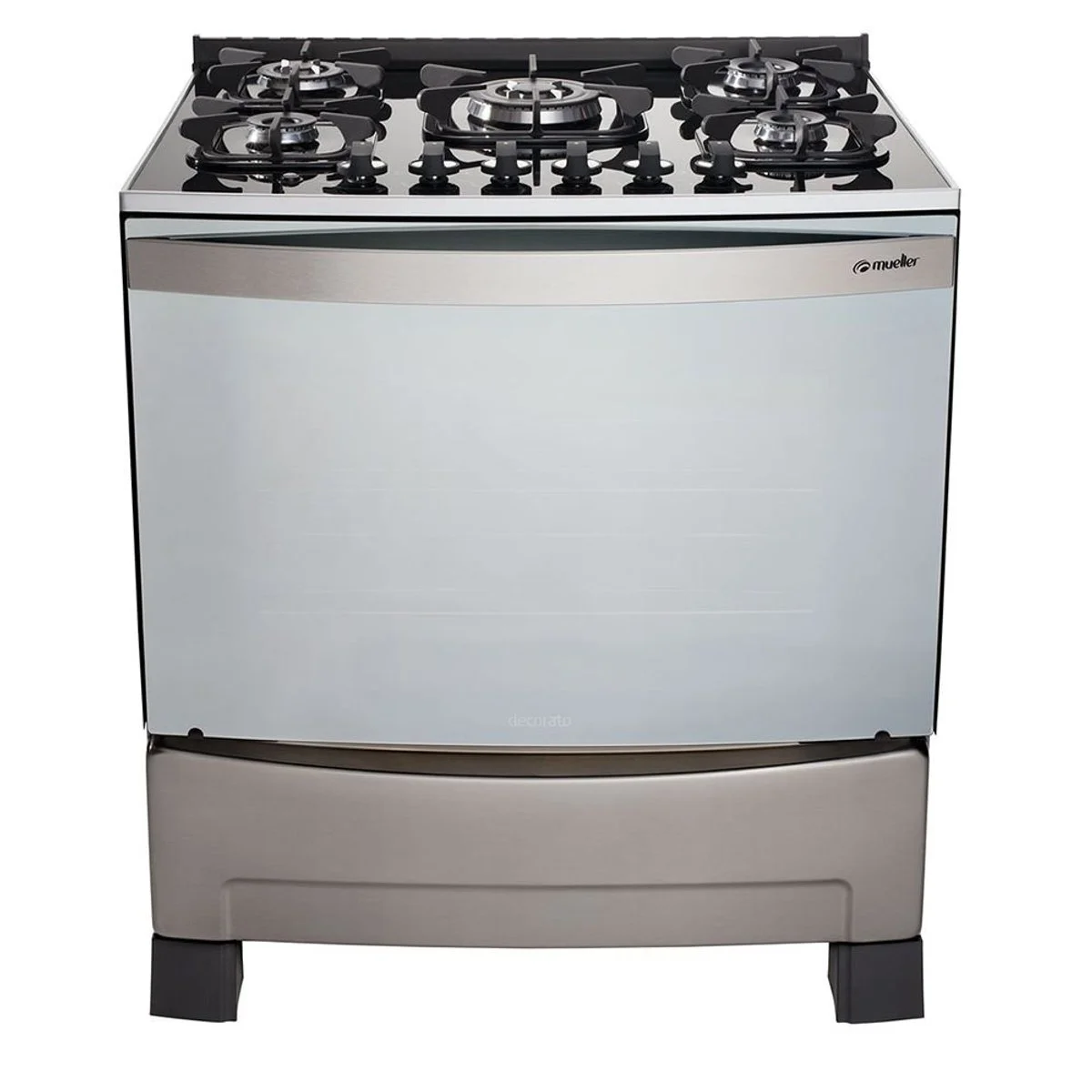 Fogão Mueller Decorato Vetro 5 Bocas Inox Mesa de Vidro - AP / MT