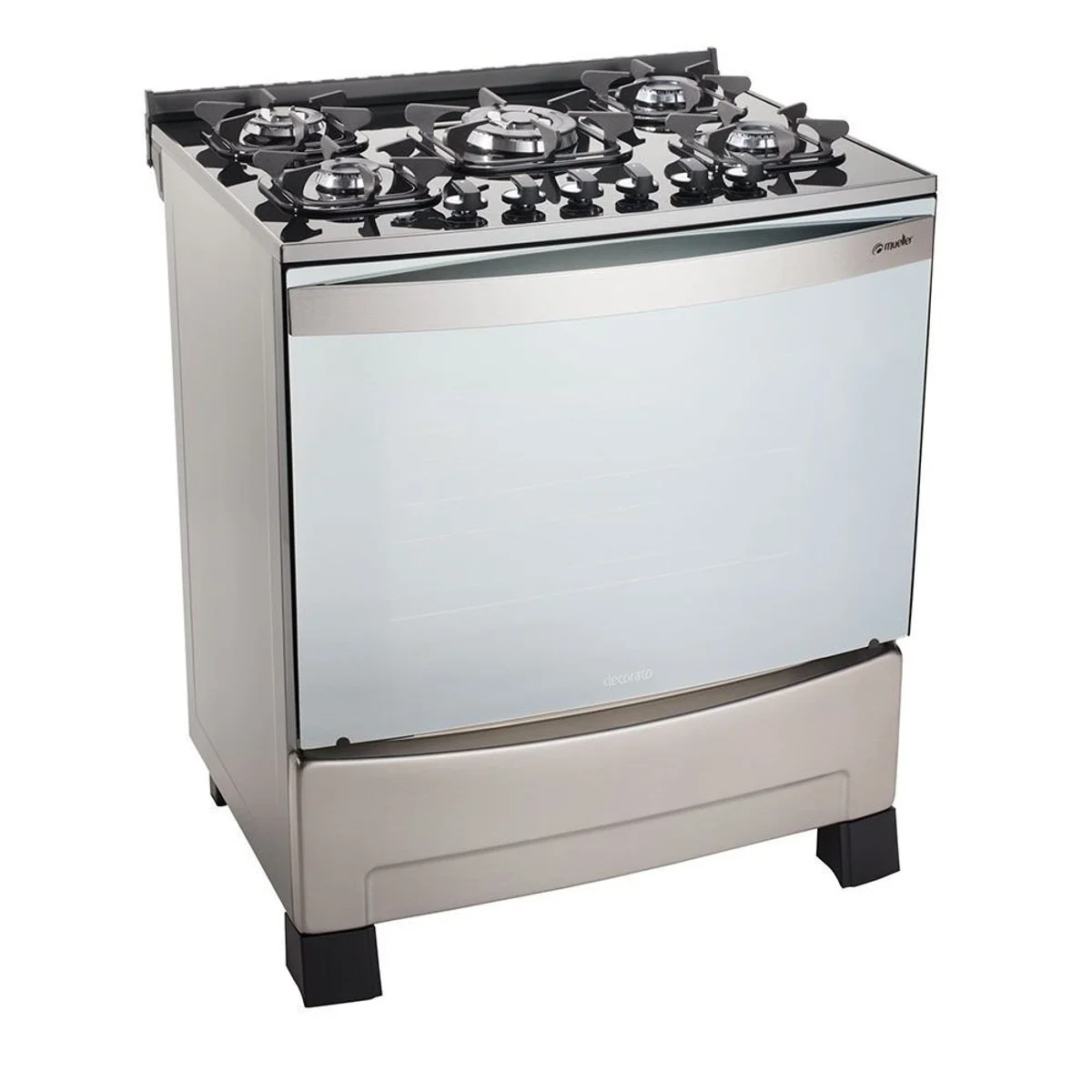 Fogão Mueller Decorato Vetro 5 Bocas Inox Mesa de Vidro - AP / MT