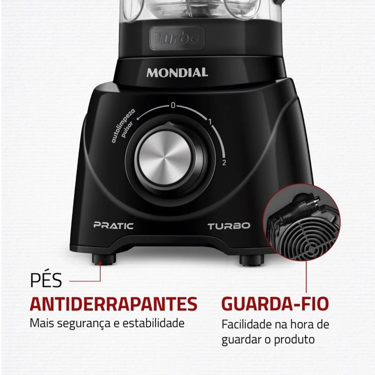 Liquidificador Mondial Pratic Turbo L-98-B 2,2L 550W Preto 127V - AP / MT