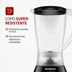 Liquidificador Mondial Easy Power L-550-BC 1,9L 550W Preto 127V - AP / MT