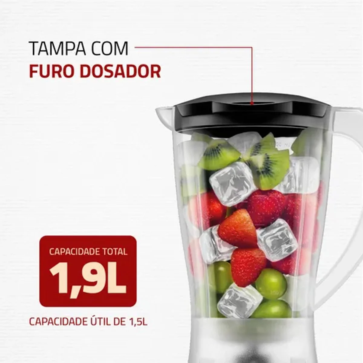 Liquidificador Mondial Easy Power L-550-BC 1,9L 550W Preto 127V - AP / MT