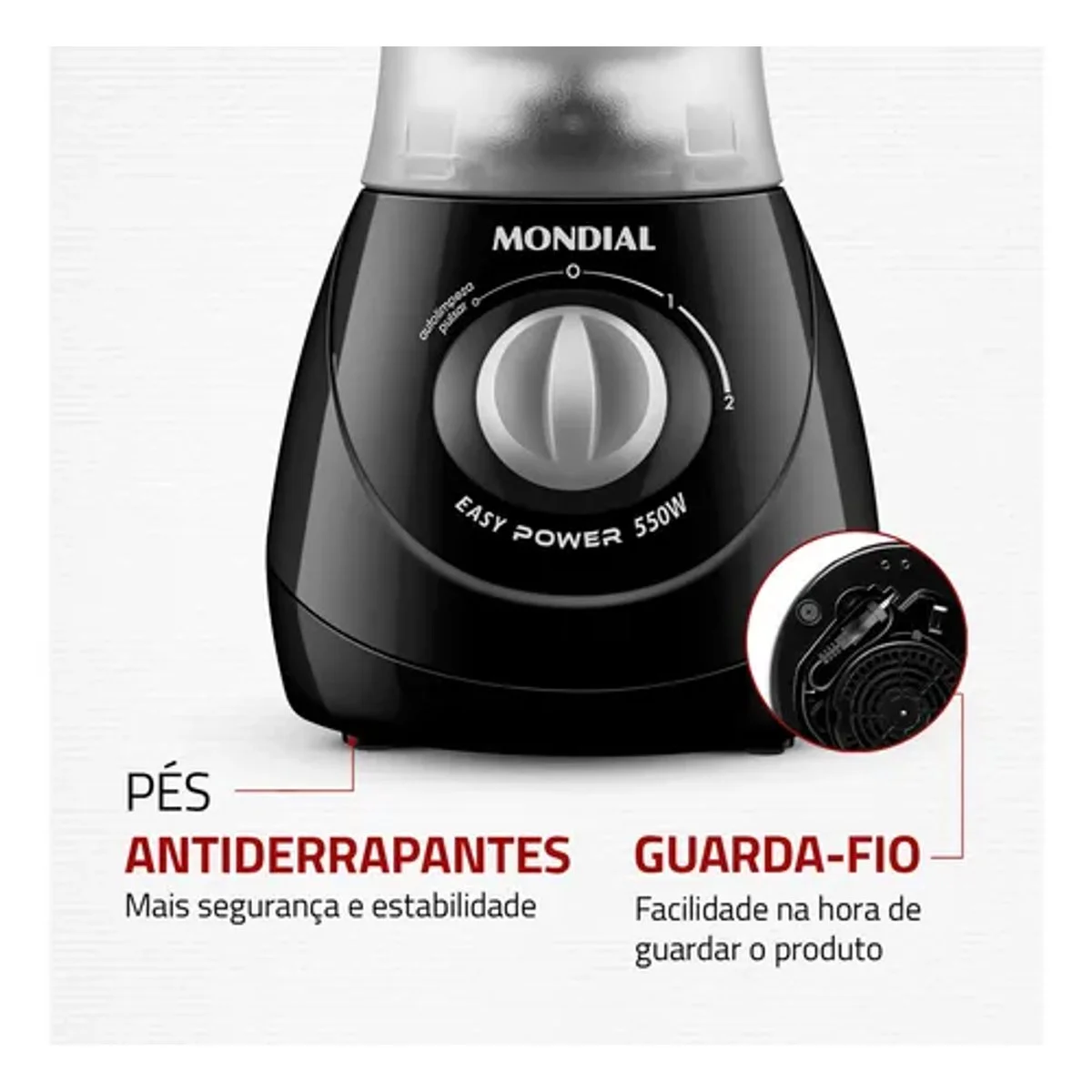 Liquidificador Mondial Easy Power L-550-BC 1,9L 550W Preto 127V - AP / MT