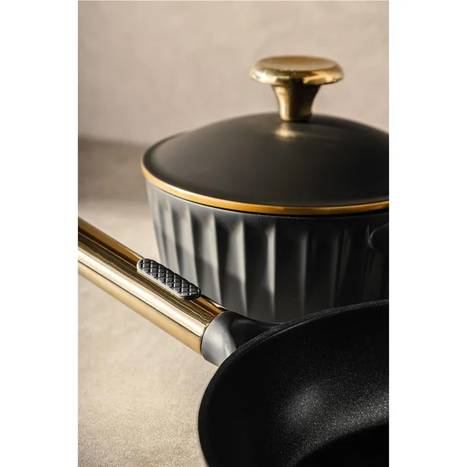 Conjunto de Panelas MTA Concept Gold 4 Peças Alumínio Injetado Revestimento Cerâmico Preto - AP / MT