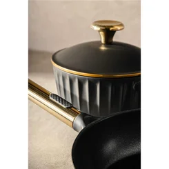 Conjunto de Panelas MTA Concept Gold 4 Peças Alumínio Injetado Revestimento Cerâmico Preto - AP / MT