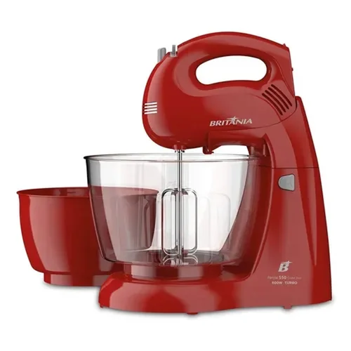 Batedeira Britânia Pérola 550 Cristal Duo Turbo Vermelha 500W 127V - AP / MT