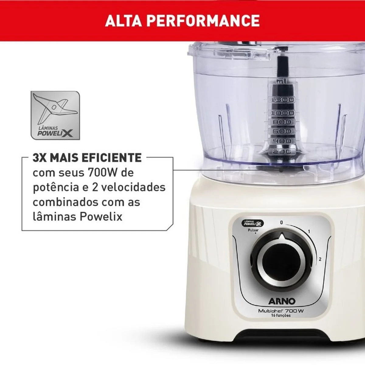 Multiprocessador Arno Multichef 700W 16 Funções MP62 Marfim 110V - AP / MT