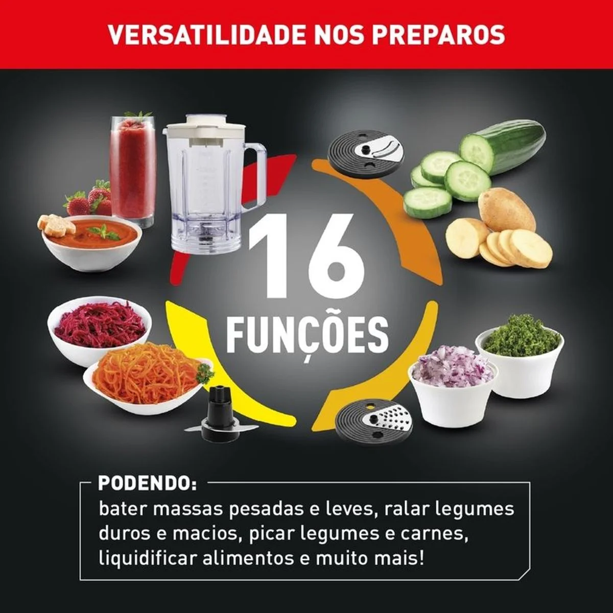 Multiprocessador Arno Multichef 700W 16 Funções MP62 Marfim 110V - AP / MT