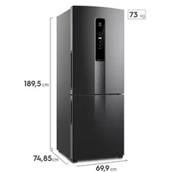 Geladeira Electrolux IB7B Frost Free Inverter 490L AutoSense Inverse Black Inox 127V - AP / MT