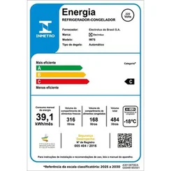 Refrigerador Electrolux Frost Free Inverter 480L Efficient AutoSense 3 Portas Inox Look IM7S 127V - AP / MT