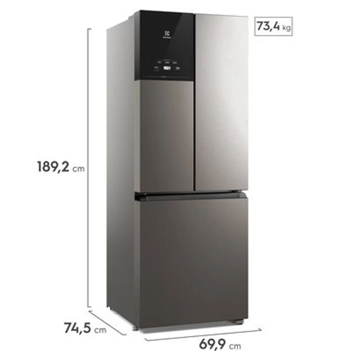 Refrigerador Electrolux Frost Free Inverter 480L Efficient AutoSense 3 Portas Inox Look IM7S 127V - AP / MT