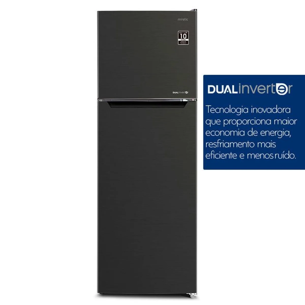 Geladeira Mystic Frost Free Dual Inverter Duplex 349L Inox Mate 127V MY-RF-N358DSSBR - AP / MT