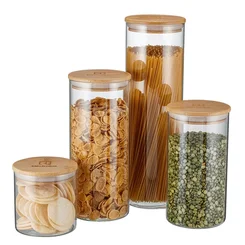 Conjunto de Potes Herméticos de Vidro com Tampa de Bambu Electrolux 4 Peças 41044630 - AP / MT