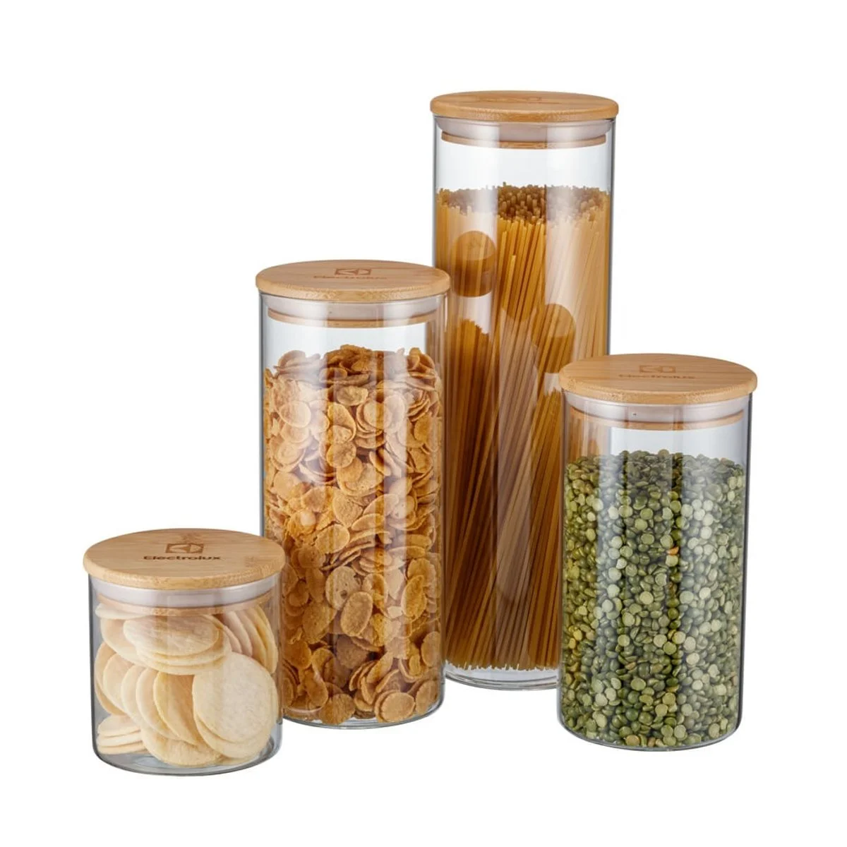 Conjunto de Potes Herméticos de Vidro com Tampa de Bambu Electrolux 4 Peças 41044630 - AP / MT
