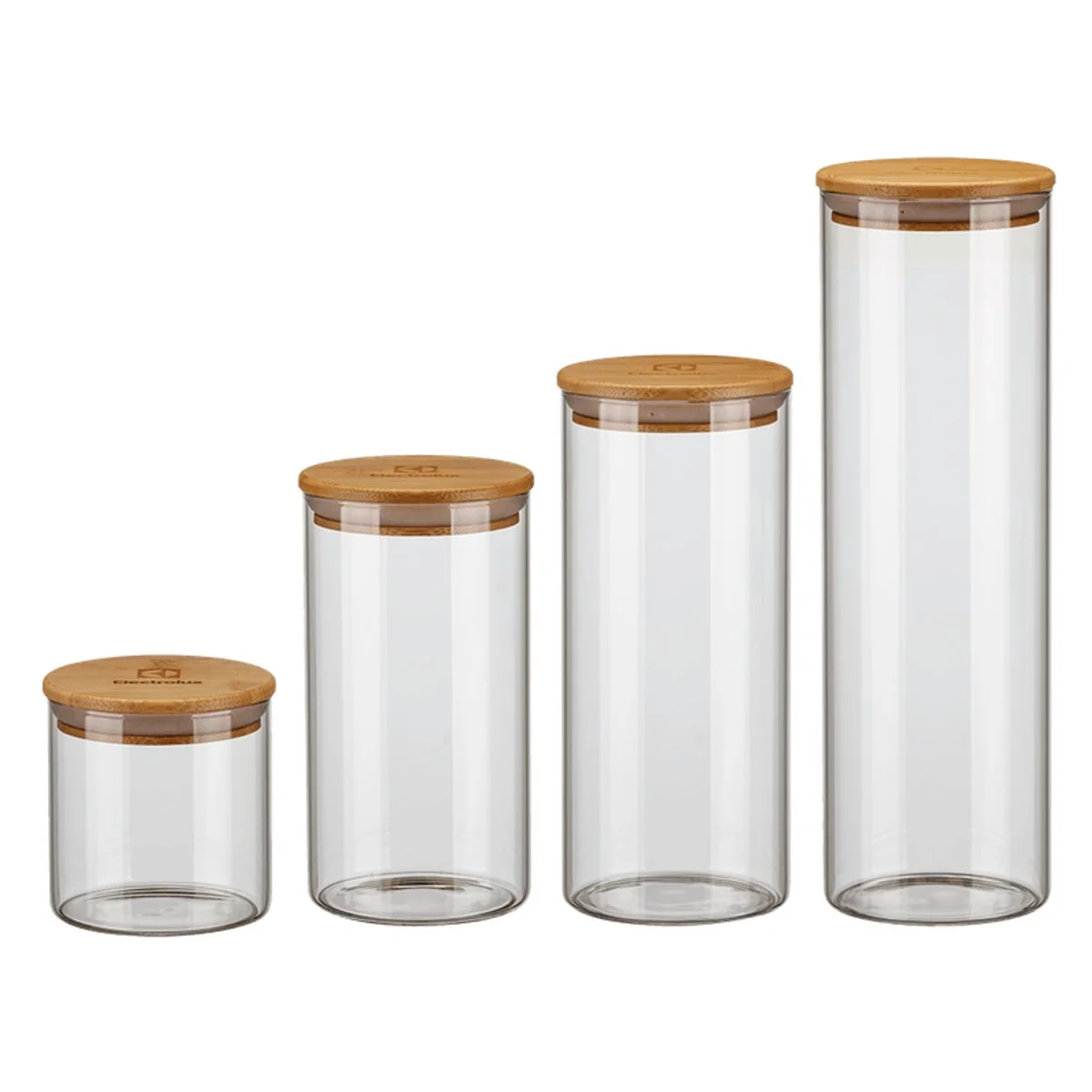 Conjunto de Potes Herméticos de Vidro com Tampa de Bambu Electrolux 4 Peças 41044630 - AP / MT