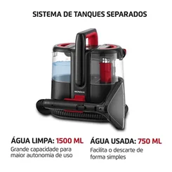 Extratora e Higienizadora Portátil Mondial Deep Cleaner I EXP-01-R 1650W 127V Preto e Vermelho - AP / MT