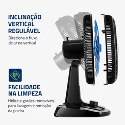 Ventilador de Mesa Mondial Super Turbo VTX-40 Crystal 40cm 8 Pás 127V - AP / MT