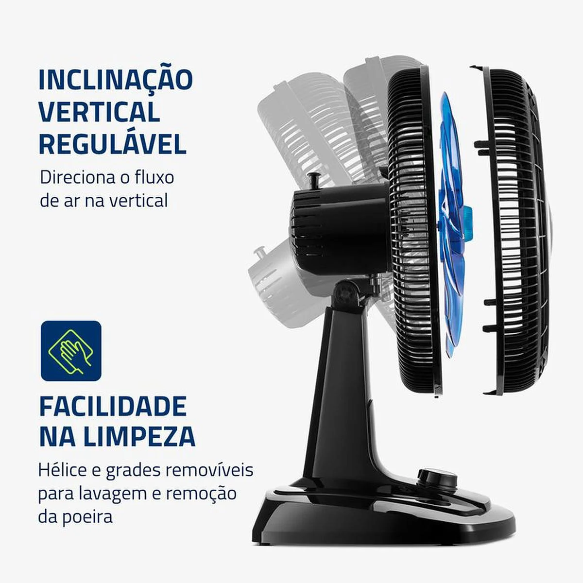 Ventilador de Mesa Mondial Super Turbo VTX-40 Crystal 40cm 8 Pás 127V - AP / MT
