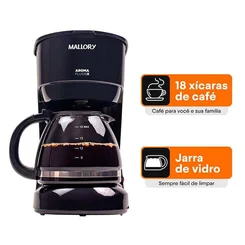 Cafeteira Elétrica Mallory Aroma Plus 18x 127V 750ml Preto - AP / MT
