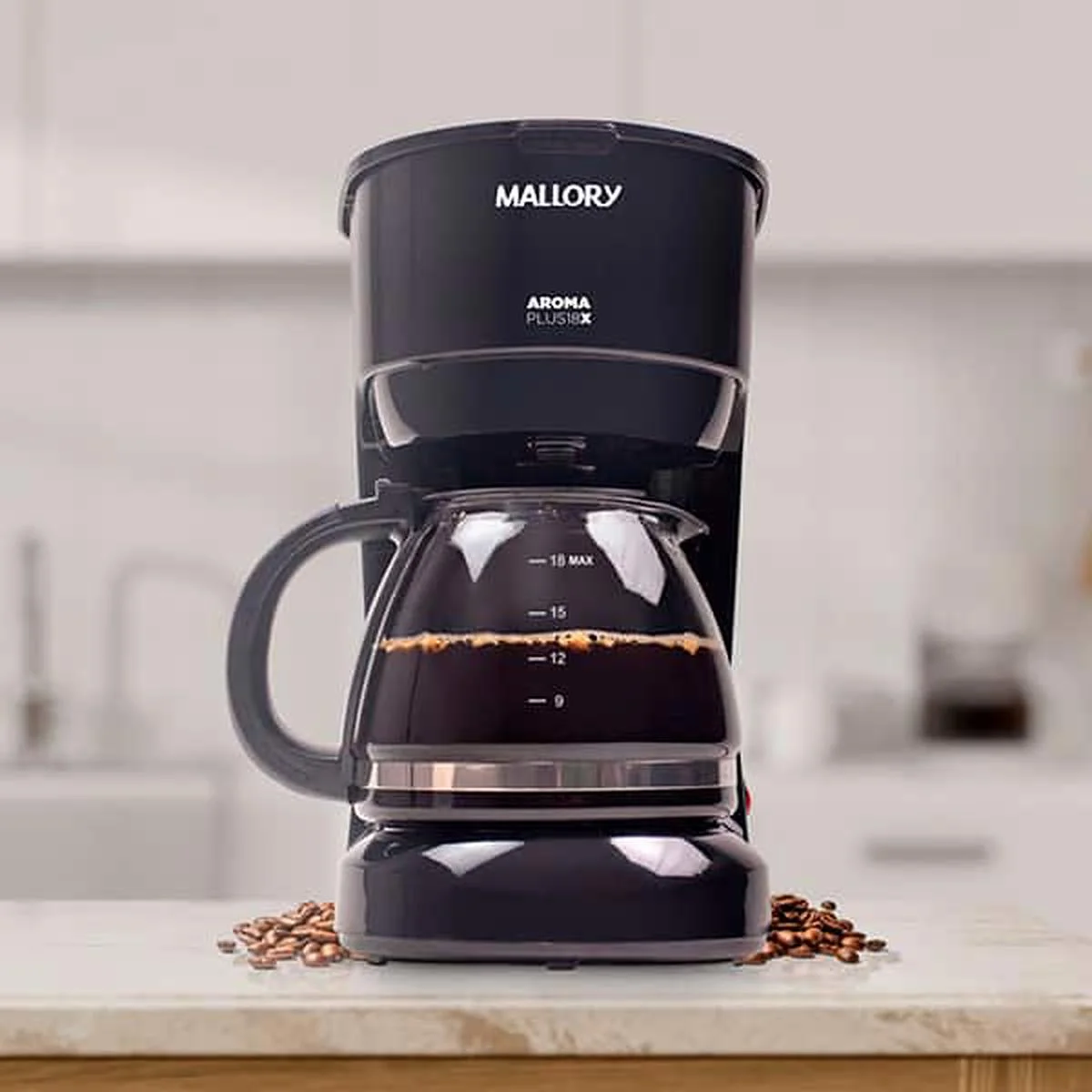 Cafeteira Elétrica Mallory Aroma Plus 18x 127V 750ml Preto - AP / MT