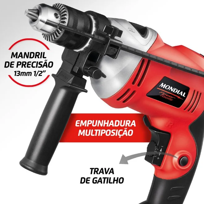 Furadeira de Impacto Mondial Power Tools FFI-05 1/2" 750W 127V