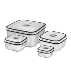 Kit 4 Potes Herméticos Plástico Quadrados Electrolux Transparente - AP / MT