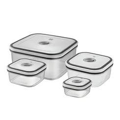 Kit 4 Potes Herméticos Plástico Quadrados Electrolux Transparente - AP / MT