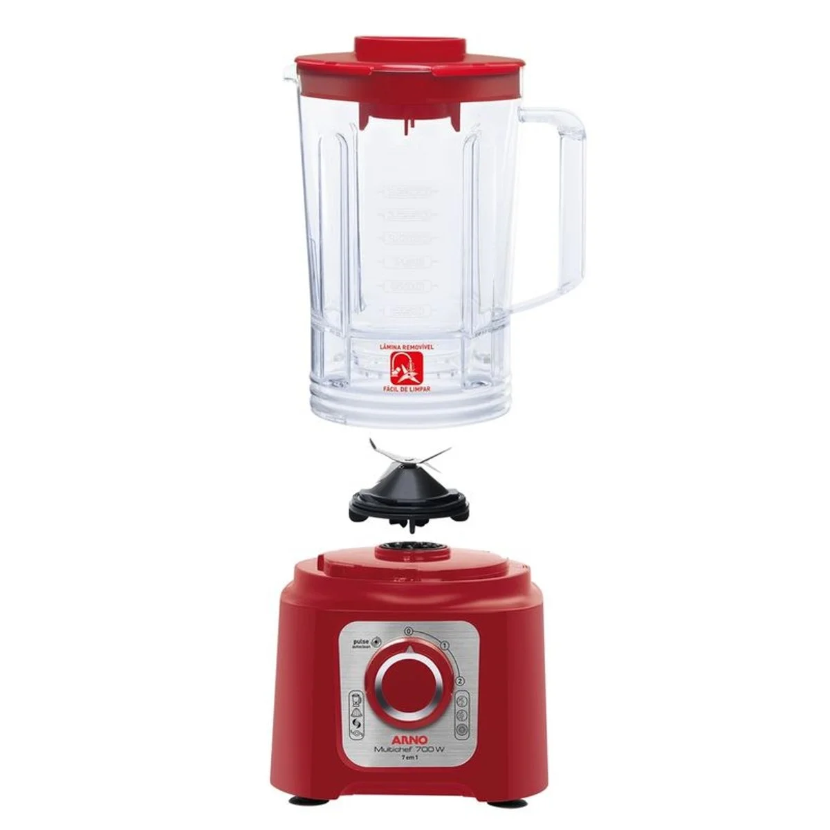 Multiprocessador de Alimentos Arno Multichef Limpa Fácil MP76 700W 3,1L 127V Vermelho - AP / MT