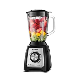 Liquidificador Mondial Turbo Glass L-1400 GI 1400W Copo de Vidro 2,2L Preto 127V - AP / MT