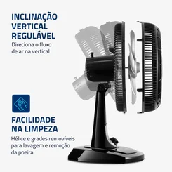 Ventilador de Mesa Mondial Turbo 30cm 6 Pás VT-30-NB 127V - AP / MT